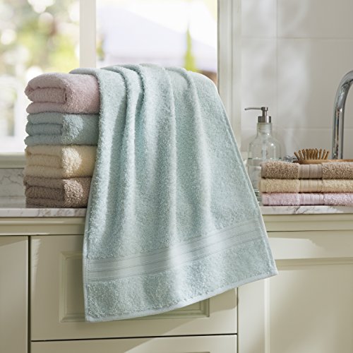 LOVO Egyptian Cotton Towel Set 3 Pieces Bath Hand Face Washcloth Luxury Microfiber Premium Soft Towel, Pale Blue - Thumbnail 3