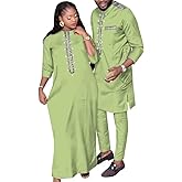 African Clothes for Couple African Long Dresses and Dashiki Men Outfits Suit African Couple Outfits Matching Sets