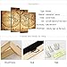 sechars - Canvas Wall Art Panels Vintage World Map Painting Framed - 4 Pieces Canvas Art Retro Antiquated Map of The World Painting Abstract Picture Artwork for Home Office Decor