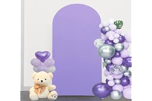 JFDYDM Lavender 6FT Arch Backdrop Cover, Lavender Chiara Backdrop Cover, Background Stand Covers, Lavender Arch Backdrop Stand Cover for Birthday Wedding Party Decor