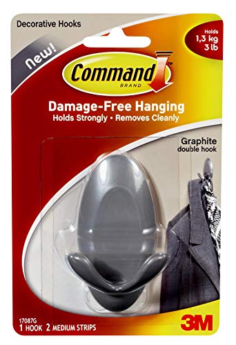 Command 17087G Medium Graphite Double Hook