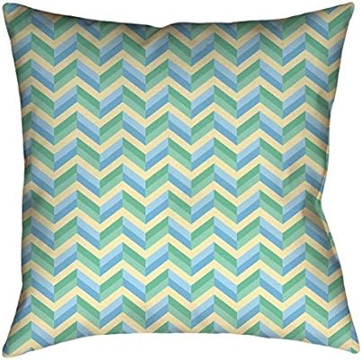 Amazon Com Artverse Katelyn Elizabeth Green Blue Chevrons 16 X
