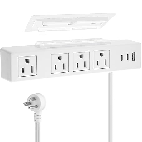 Mua White Under Desk Power Strip, Adhesive Wall Mount Power Strip with ...