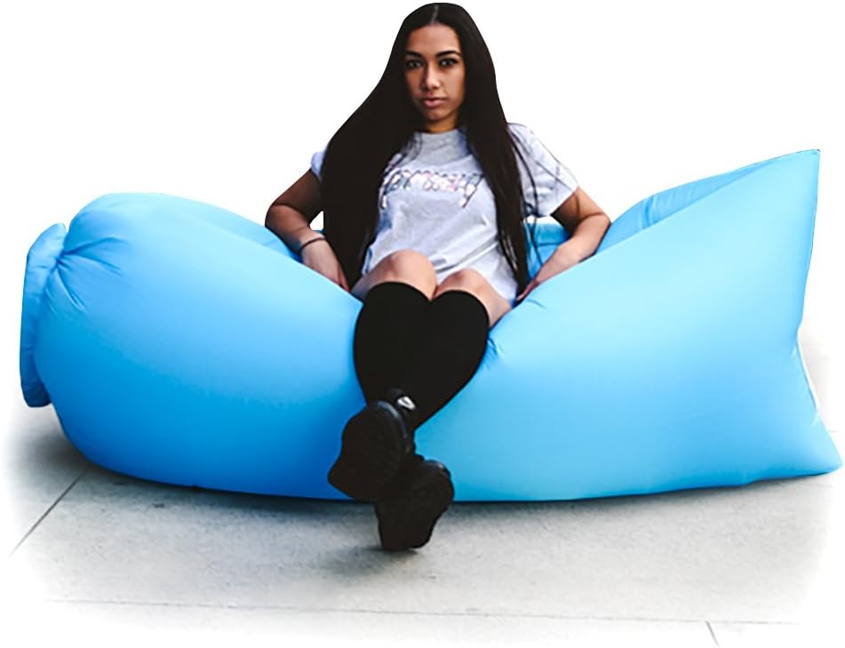 โCloudeoโ โ Portable and Inflatable Air Lounger. Designed for Outdoor Hangouts; includes Original Lay Out Drawstring Bag.