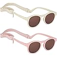 HXS 2 Pack Toddler Sunglasses Polarized with Strap for 0-24 Months/2-12 Years Kids, Girls Boys Baby Glasses UV Protection