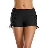 ALove Swim Shorts Womens Stretchy Sporty Bathing Suit Bottoms Side V Slit Boyshorts Swimsuit Board Shorts