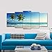 Wieco Art 5 Piece Large Modern Contemporary Ocean Sea Beach Giclee Canvas Prints Artwork Gallery Wrapped Seascape Pictures Paintings on Canvas Wall Art for Living Room Bedroom Home Decorations L