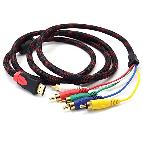 ANRANK HR5108AK 5FT Full HD 1080P HDMI Male to 5 RCA RGB Audio Video AV Component Cable