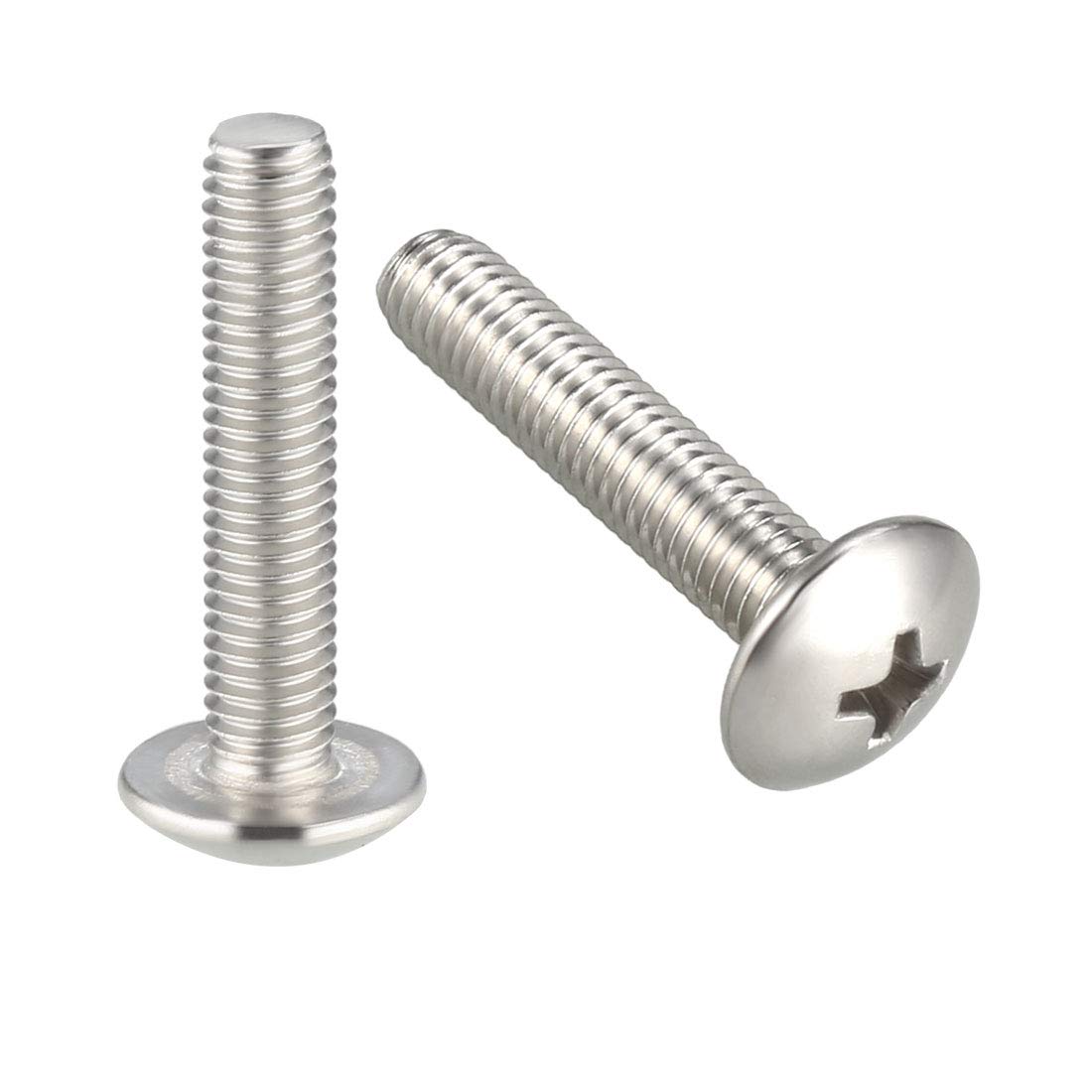 sourcing map Machine Screws, M5x25mm Phillips Screw, 304 Stainless Steel, Fasteners Bolts 10Pcs