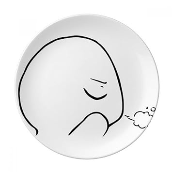Amazoncom Eyes Closed Expiratory Black Emoji Dessert Plate