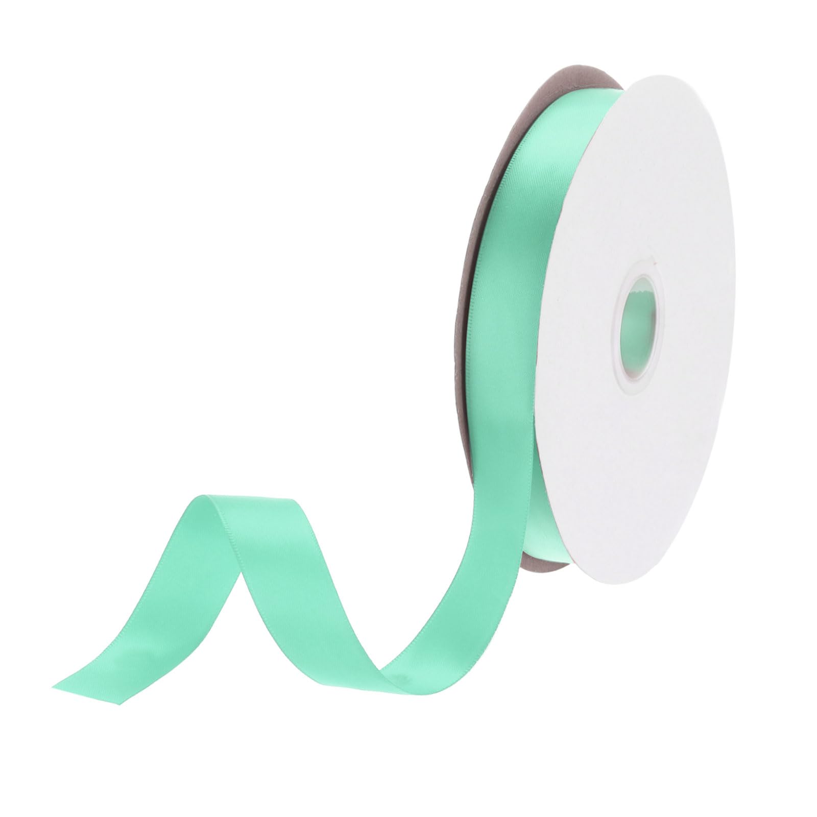 DMiotech 20mm Satin Ribbon 46m/150ft Thin Double Face Fabric Grosgrain Ribbon for Gift Wrapping Floral Hair Flower Bouquet, Turquoise Green
