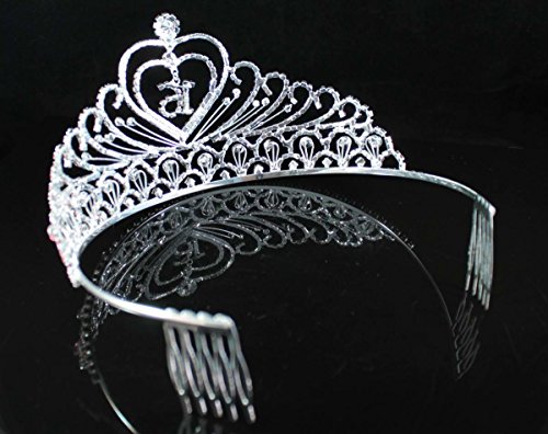 Janefashions Sweet Sixteen 16 Birthday Party Rhinestone Tiara Crown w/ Hair Combs T1629p Pink