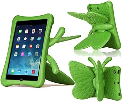 iPad Mini Case, iPad mini 1/2/3 Case ,FUA® 3D Cute Butterfly Heavy Duty Shock EVA Foam Stand Cover For iPad Mini 1/2/3 Kids' Gift (Green)