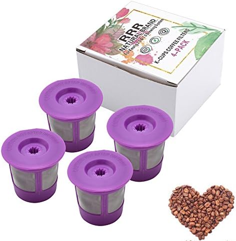 4 Pack Reusable Coffee Filters Replacement for Keurig 2.0 and Original Keurig 1.0 Brewer K200/K250,K300/K350,K400/K450/K460, K500/K550/K560