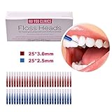 Interdental Brush,Hismith 50 Count Toothpick Tooth Flossing Head Oral Dental Hygiene Brush,Tooth Cleaning Tool