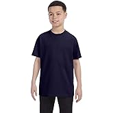Hanes Boy's cotton t-shirts. (Navy) (Medium)