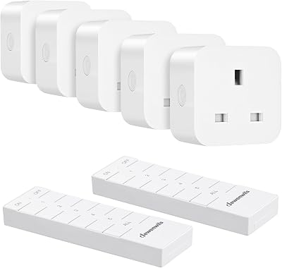 DEWENWILS Remote Control Sockets 13A 3120W 30M/100FT 2 Remotes 5 Sockets