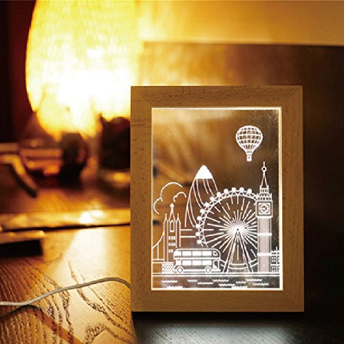Buy European Style USB Rechargeable LED Light Wooden Photo Frame Design