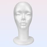 STUDIO LIMITED Styrofoam Mannequin Head 11.4 Inch 1 Pack | Lightweight styrofoam mannequin head designed for wig display, storage, styling practice and hairpiece use.