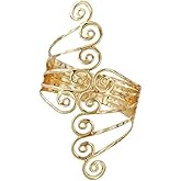 Yocoyee Upper Arm Bracelet Band Cuff Bangle Coil Bracelet butterfly flower Gold Armband Boho Jewelry for Women