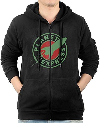 Futurama Planet Express Emblem Logo Zipper Sweatshirts For Men L Black