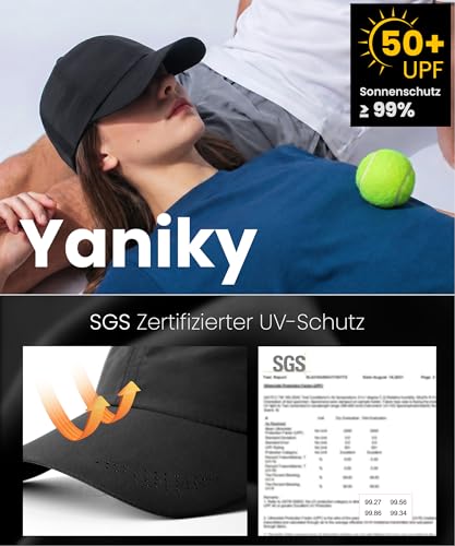 YANIKY Baseball Cap Men Women Summer Baseball Cap with UV Protection Breathable Sports Cap Outdoor Sun Hat Adjustable Quick-Drying Running Hat