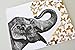 Gold Foil Art Print - Elephant With Gold Foil Butterflies 8x10 inches