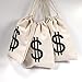Drawstring Canvas Money Bag Dollar Sign 