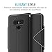 LG G6 Case, Maxboost Wallet Case Protective Covers For LG G6 2017 [Folio Style] Convenient Stand Feature PU Leather LGG6 Flip Cover with Card Slot and Side Pocket Magnetic Closure - Black