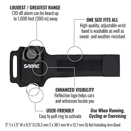 SABRE Multi Purpose Personal Alarm, Use With Keychain or Adjustable