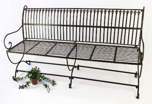 DanDiBo Bank Finca 063-JO 3-Sitzer aus Metall Gartenbank Sitzbank Baumbank 153 cm Braun – Bild 8