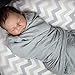 Bamboo Muslin Swaddle Blankets - 3 Pack - Gray Feather Chevron - Softest Muslin Swaddles by Cozy Babe