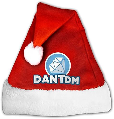 Hl194 Dan TDM Funny Logo Christmas Santa Claus Hat Full Printed For Unisex For Kids