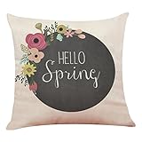 TiTCool 2018 Cushion Cover Hello Spring Home Decor Throw Pillowcase Pillow Covers 18x18 (H)