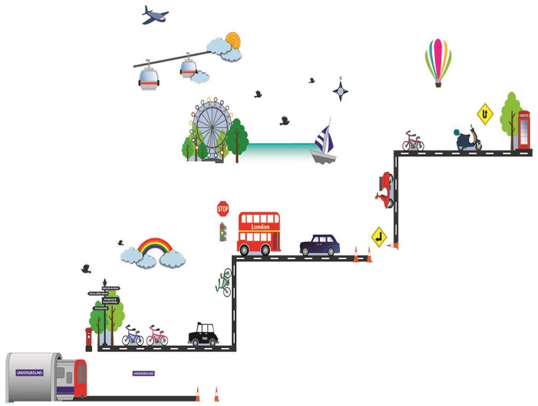 WALPLUS Kids Wall Stickers for Nursery & Bedroom Decor: Peel & Stick Animal Decals for Playroom, Colorful Art for Girls & Boys