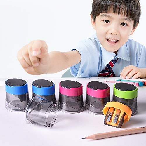Pencil Sharpener, 12pcs Double Hole Manual Sharpener for Pencils, Colored Hand Pencil Sharpener with Rust-proof Spiral Blade for Kids School Office Home Supply