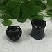 Plugs 00G Acrylic Black Heart Tunnel 10mm Gauges Plugs 00 Gauge (2 Pieces)