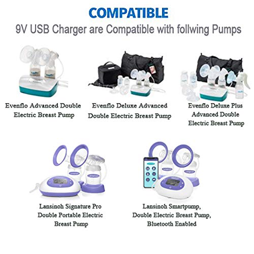 Smarkey 9 Volt USB Car Adapter for Medela Pump-in-Style Advanced Breast Pump Replaces Part # 67174 or 920.7010 9207010(Easy to Carry When Travel)