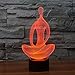 Gawell 3D Illusion Birthday Gift Lamp 16 Colors Changing Touch Switch Xmas Decoration Night Light Remote Control Acrylic Flat & ABS Base & USB Cable Toy (Yoga Meditation)