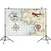 7x5ft Photography Background Marine Theme Airplane Vintage Nautical Hot Air Balloon Map Backdrops for Photography Boys Girls Kids Children Birthday Party Photo Background for Pictures