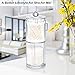 SheeChung Qtip Holder Dispenser Set - Apothecary Jars Bathroom Clear Plastic Acrylic for Cotton Balls,Cotton Swabs,Q-Tips,Cotton Rounds,Makeup Pads Storage Canister
