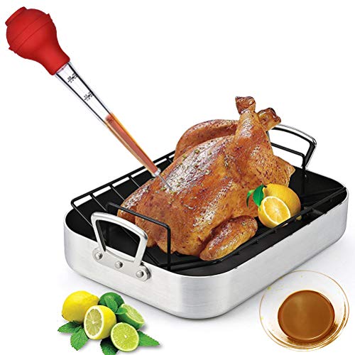 2Pcs Turkey Baster Set of 4, Odowalker Turkey Needle Silicone Turkey Seasoning Pump Barbecue Tool Silicone Gel Dropping Oil Seasoning Tube with Clean Brush - Thumbnail 5