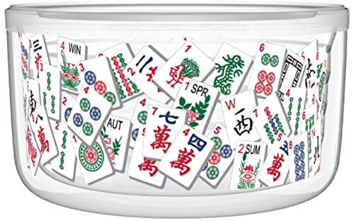 Tumbler 16 oz - Mah Jongg Tile Design Tritan USA Drinkware (4 Asst 16oz Tumblers and Bowl)