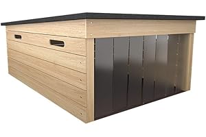 AUTO-MOW The Cube Medium (Nature) Robotic Lawnmower Garage Storage Shed 37x26x18 Inches - RTK Ready - Compatible with Automower, Gardena, Robomow, Ambrogio, Bosch, Honda, McCulloch, Stiga, Cramer