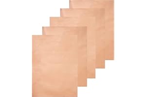 vootape 5Pcs Copper Foil Sheet [11.8inch x 7.9inch] with Double-Sided Conductive Adhesive Copper Foil Tape for Guitar, Crafts & Arts, Solder, Electrical Repairs, Stained Glass, Grounding