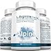 Alpine Nutrition L-Arginine 500mg Free Form - NOS Nitric Oxide Capsules - 60 Veggie Capsules