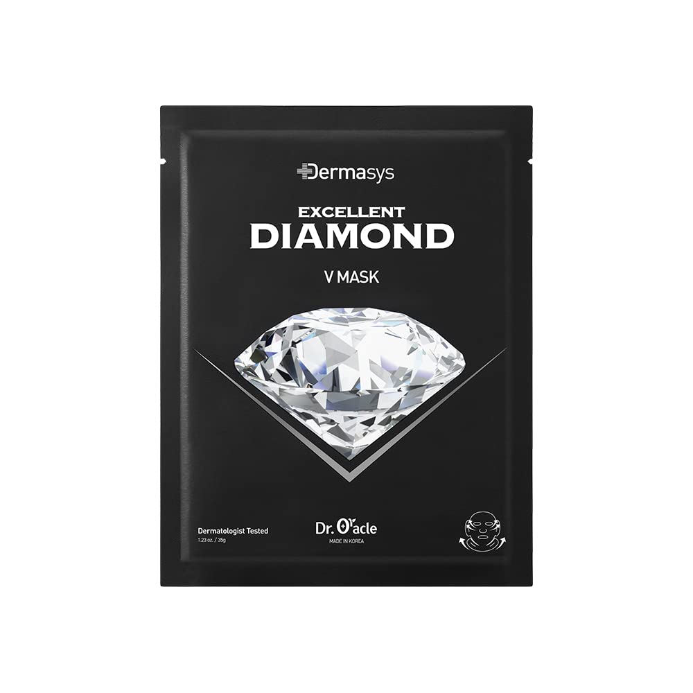 DR.ORACLE Diamond V Mask Sheet, V Line Ear Hook Mask Korean (pack of 5) Dermatologist Tested, DERMASYS
