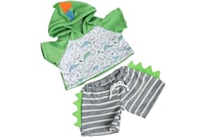 STUFFEMS TOY SHOP Adorable Dino Hoodie/Shorts Fit Most 16 inch Build A Bear and Make Your Own Stuffed Animals