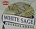 White sage cones pack of 12 ,10 cones Each Total 120 cones -HEM INCENSE