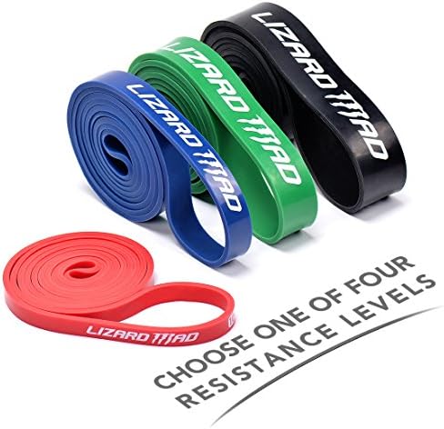 Pull Up Assist Band, LizardMad Natural Latex Mobility Band - Stretch Resistance Band - Powerlifting Bands - Extra Durable and Perfect for Resistance Training - SINGLE or SET (4 Bands Set)